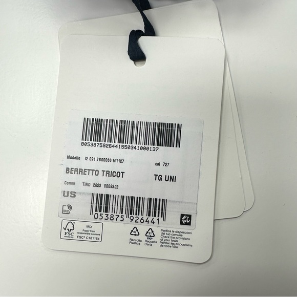 Moncler Ribbed Wool Beanie w/ Logo in Blue - Picture 3 of 5